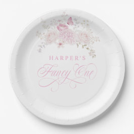 Elegante rosa fancy erste Geburtstagsfeier Pappteller