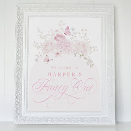Elegante rosa fancy erste Geburtstagsfeier Poster