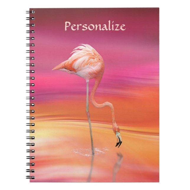 Elegante Rosa Flamingo Watercolor Personalisierte  Notizblock (Vorderseite)