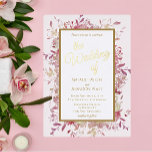 Elegante Rosa Flora Goldene Hochzeit Folieneinladung<br><div class="desc">Mit einem eleganten rosa Blumendesign sind diese wunderschönen Einladungen für Hochzeiten perfekt für die Hochzeit. Goldfolienakzente heben diese Einladungen hervor. Finden Sie passende Hochzeitsartikel in meinem Shop.</div>