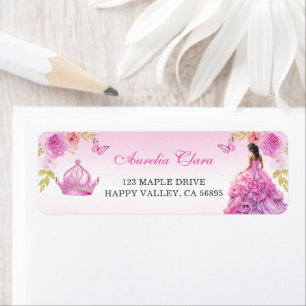 Elegante Rosa Flora Quinceñera Rückkehr