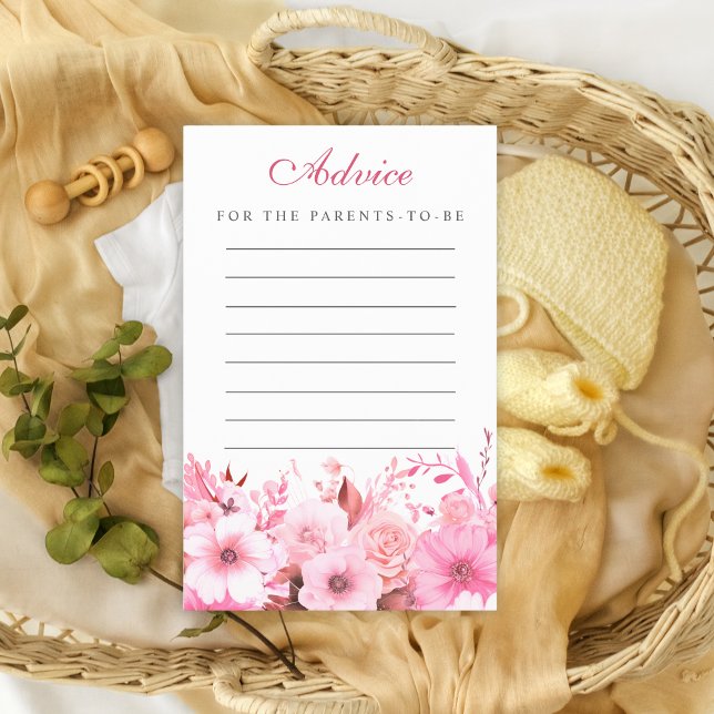 Elegante Rosa Floral Advice Card Flyer (Von Creator hochgeladen)