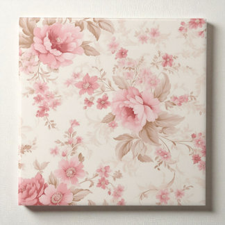 Elegante rosa Floral Fliese