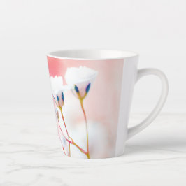Elegante Rosa Floral Latte Tasse