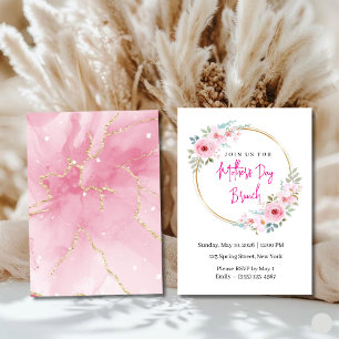 Elegante rosa florale Einladung zum Muttertagsbrun