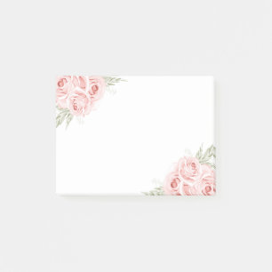 Elegante Rosa Florale Garteneroute Post-it Klebezettel
