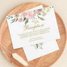 Elegante, rosa, florale Gold Hochzeitsempfehlung