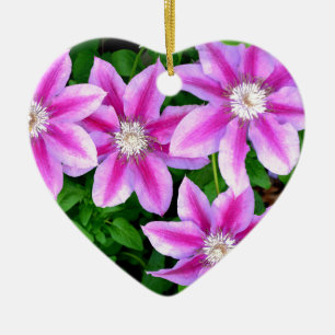 Elegante rosa florale grüne Botanik Keramik Ornament