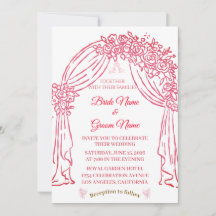 Elegante rosa florale Hochzeits-Einladung