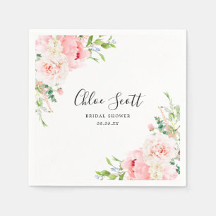 Elegante rosa florale Hochzeitsdusche Custom Serviette
