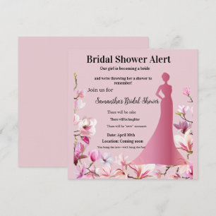 Elegante rosa florale Hochzeitsduscheinladung – Mo Einladung