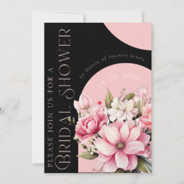 Elegante rosa florale moderne Bridal Shower Einladung