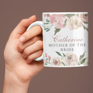 Elegante rosa, florale Mutter der Braut Kaffeetasse