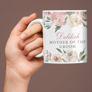 Elegante rosa, florale Mutter des Bräutigams Kaffeetasse