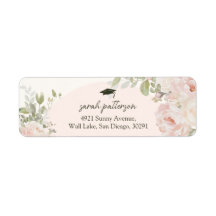 Elegante rosa florale Rücksendeadresse