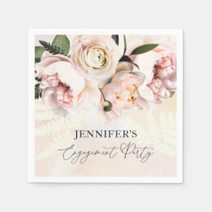 Elegante rosa florale Verlobungs-Party-Papier Serv Serviette