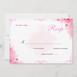 Elegante rosa florale Wasserfarbe klassische RSVP- Einladung