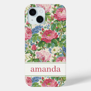 Elegante rosa florale Wasserfarbe personalisiert Case-Mate iPhone Hülle
