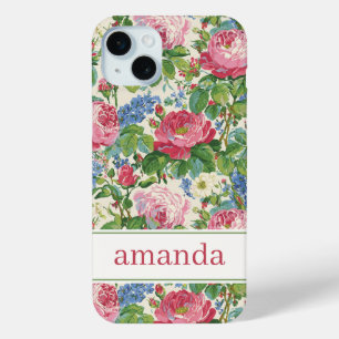 Elegante rosa florale Wasserfarbe personalisiert Case-Mate iPhone Hülle