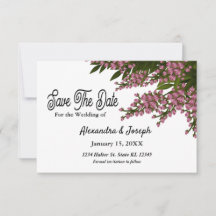 Elegante rosa, florale Wasserfarbenkarte Save the 