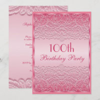 Elegante rosa-französische Spitze 100. Geburtstag