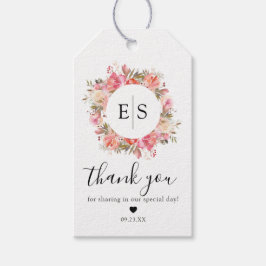 Elegante Rosa Garten Gastgeschenk Hochzeit Geschenkanhänger