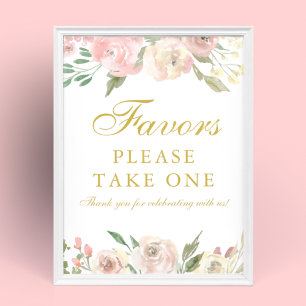Elegante Rosa Gastgeschenke Hochzeiten Poster