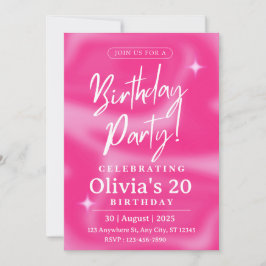 Elegante Rosa Geburtstagseinladung individuell anp Einladung