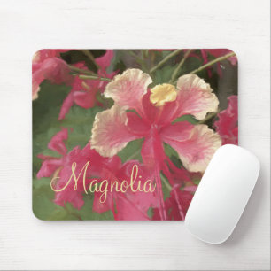Elegante rosa Gelbe Blume personalisieren Mousepad