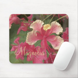 Elegante rosa Gelbe Blume personalisieren Mousepad