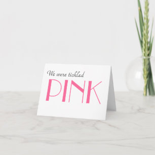 Elegante Rosa Gender-Offenbarung Danke Karte
