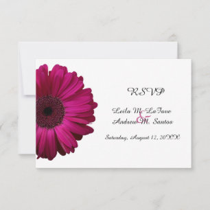 Elegante rosa Gerbera-Daisy-Hochzeits-RSVP-Karte RSVP Karte
