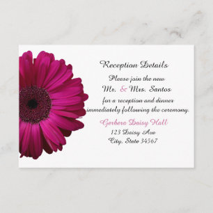 Elegante rosa Gerbera-Daisy-Hochzeitsempfangskarte Einladung