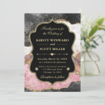 Elegante rosa Gold-Achat-Marmor-Glitter-Hochzeit