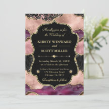 Elegante rosa Gold-Achat-Marmor-Glitter-Hochzeit