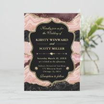 Elegante rosa Gold-Achat-Marmor-Glitter-Hochzeit