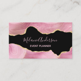 Elegante rosa Gold Agate Business Card Visitenkarte