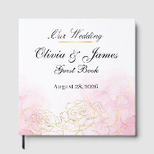 Elegante Rosa Gold Florale Wasserfarben Hochzeit