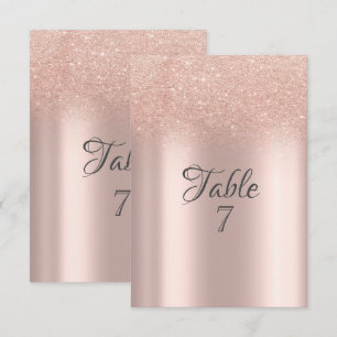 Elegante rosa gold Glitter Bokeh Tischkarte Einladung