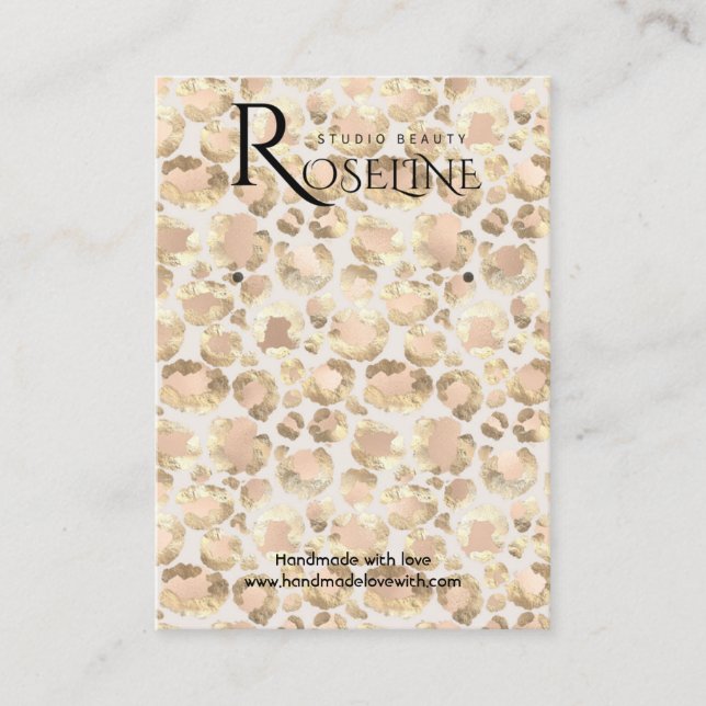 Elegante rosa Gold Leopard Print Display Card Visitenkarte (Vorderseite)