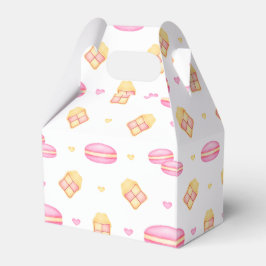 Elegante Rosa & Gold Pastell-Macaroons Geschenkschachtel