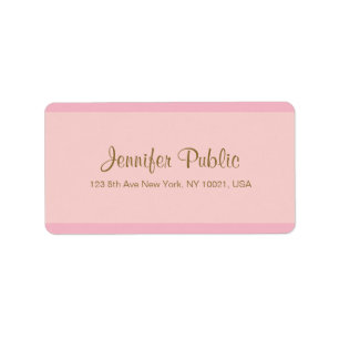 Elegante rosa Gold Script Trendy Template Adresse Adressaufkleber