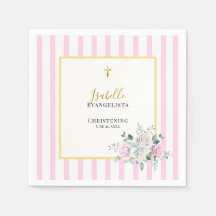 Elegante rosa goldene Blumen-Taufe
