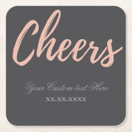 Elegante rosa goldene Cheer Festive Party-Dekorati Rechteckiger Pappuntersetzer