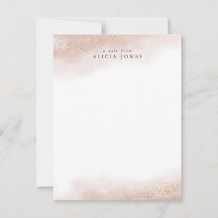 Elegante rosa Goldwolke personalisiert Mitteilungskarte