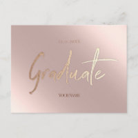 Elegante rosa Graduate Einladung Postkarten