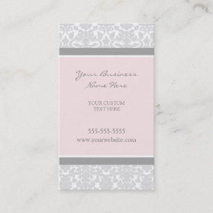 Elegante rosa graue Damast-Visitenkarten Visitenkarte