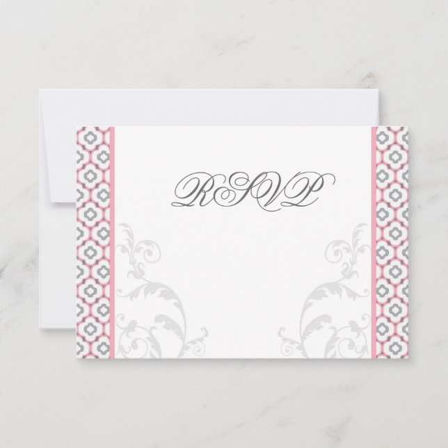 Elegante Rosa & Gray Garden Einladungen für Hochze (Vorderseite)