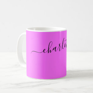 Elegante Rosa Hauch Farbe Moderner Name Personalis Kaffeetasse