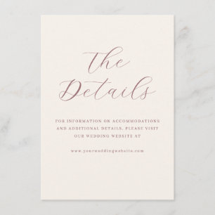 Elegante rosa-helle minimalistische Hochzeits-Webs Begleitkarte